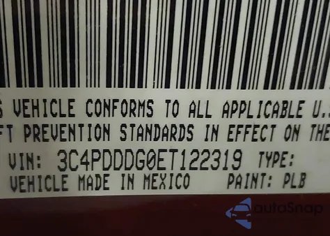 2014 Dodge Journey Limited from USA, damaged, VIN 3C4PDDDG0ET122319